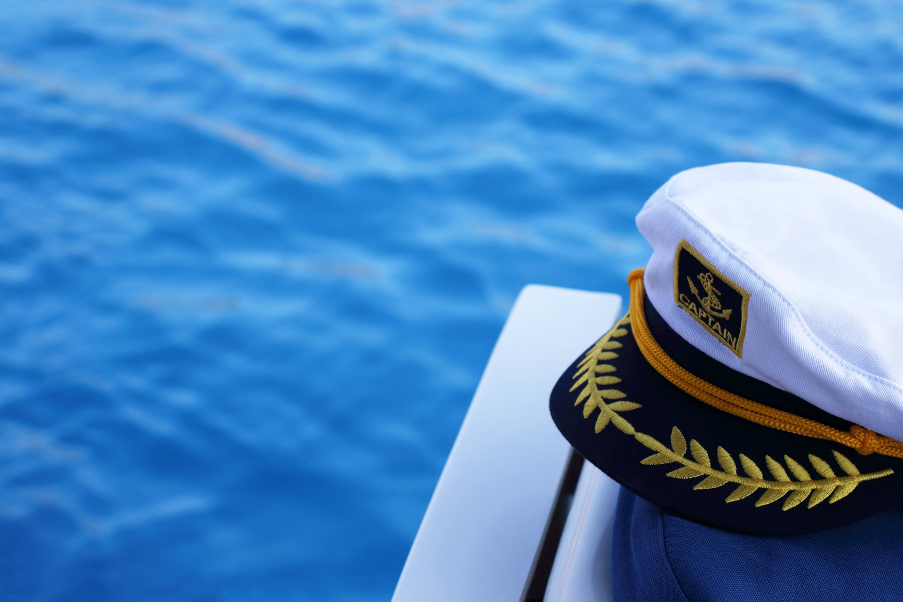 Captain's Hat On  yatch deck